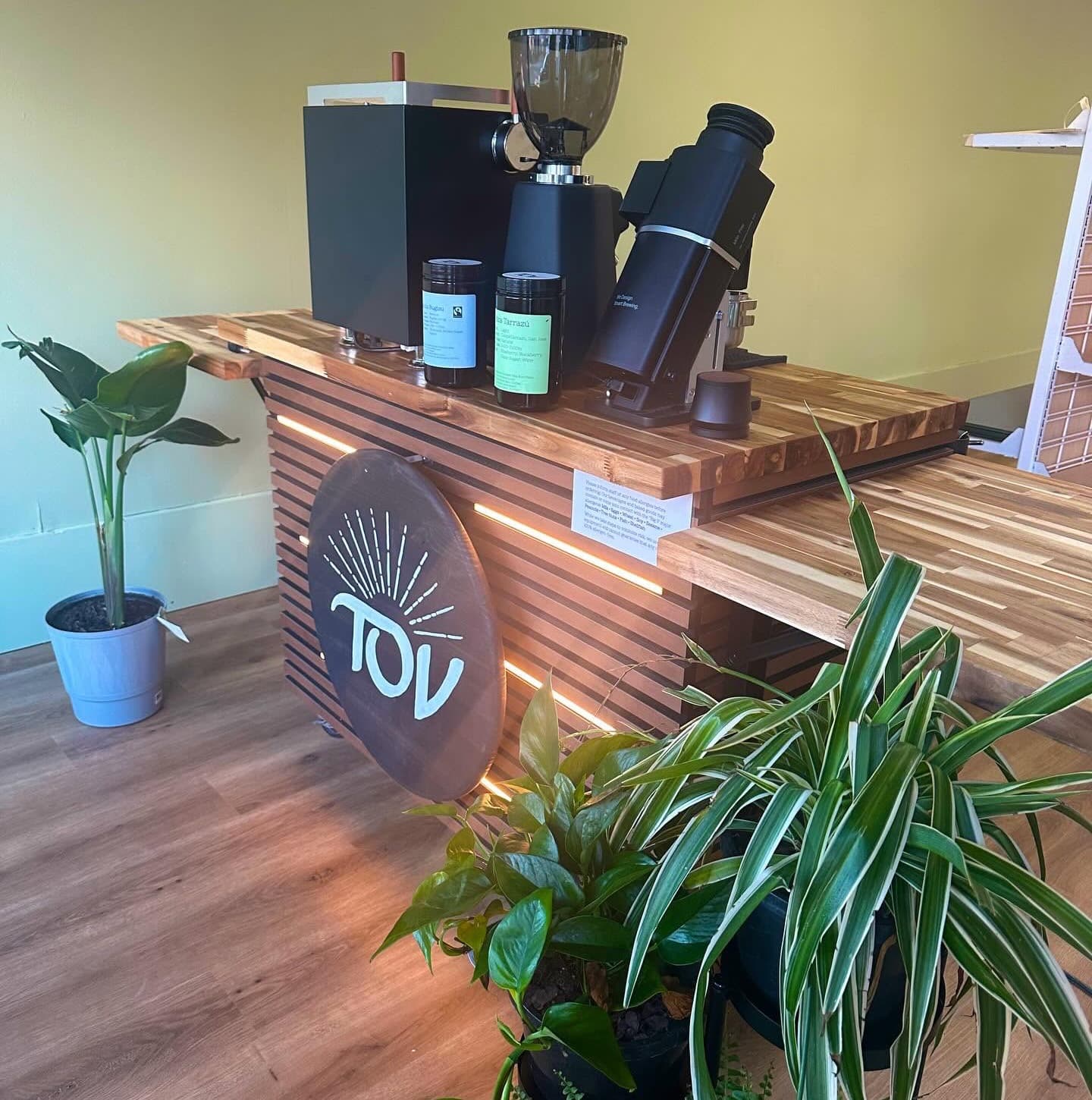 Tov Coffee Company mobile coffee cart and team in Bloomington, IN